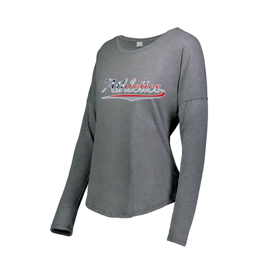 [FTLCUBGY-FAXS-LOGO1] Decker Women's Tri-Blend T-Shirt - Long Sleeve (Female Adult XS, Gray, Logo 1)
